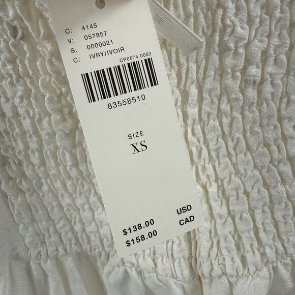 BY ANTHROPOLOGIE Jumpsuit SZ Extra Small NWT Linen Blend Ivory Eyelet Floral - Picture 7 of 16